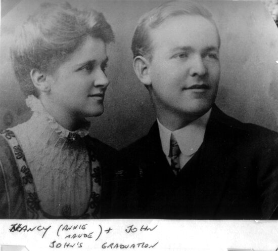 John J Clark (dentist) and Annie Maude at John&rsquo;s Graduation