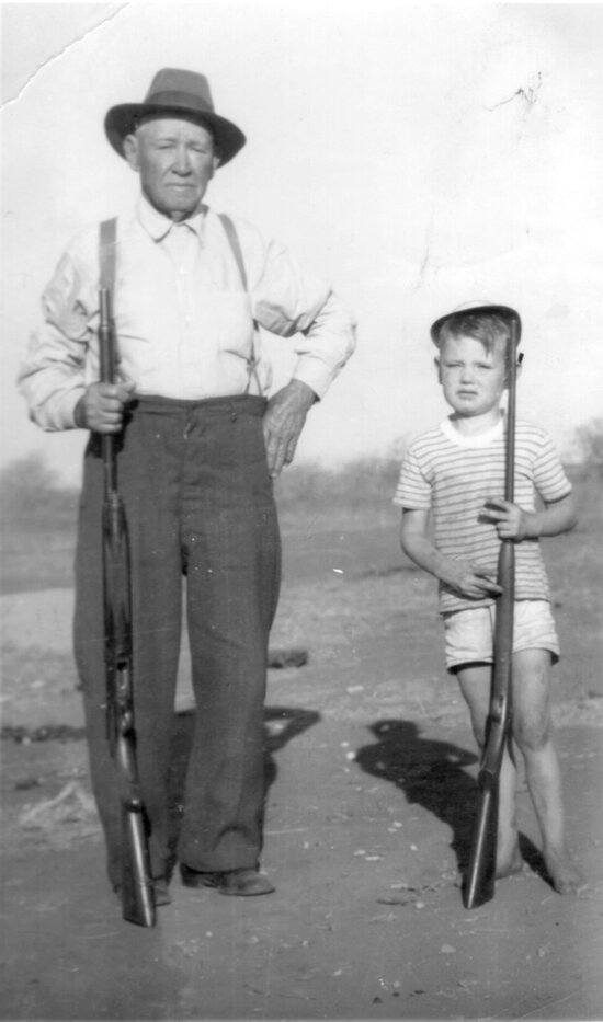 Charlie Archer and John Colless, Oldest and Youngest Members of the Gun Club