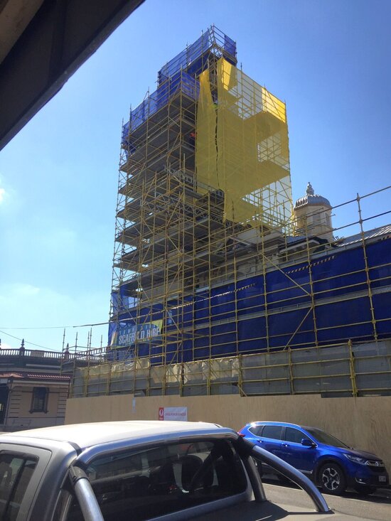 Post Office Showing Scaffolding Being Used to Refurbish the Clock Tower and Roof, 2019