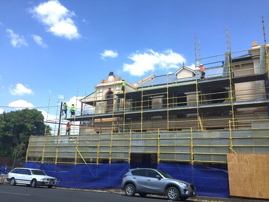 Post Office Showing Scaffolding Being Used to Refurbish the Clock Tower and Roof, 2019