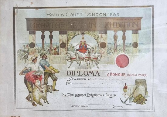 Diploma of Honour for Lionel E D Towner