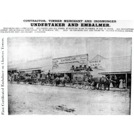 T H Taylor Furnishing, Undertaker, Embalmer, Ironmonger, Timber Yard, Gill Street, Charters Towers, 1899