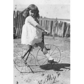 Hazel Stevenson on Tricycle, 1923