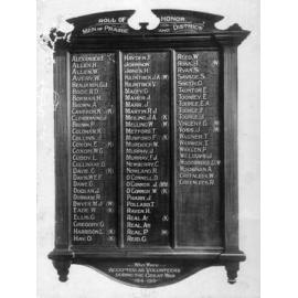 Honour Board: Men of Prairie and District Roll of Honour
