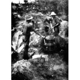 Fossickers With Gold-shaker cradle at Millchester, 1934