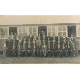 First group of volunteers World War One, behind Town Hall