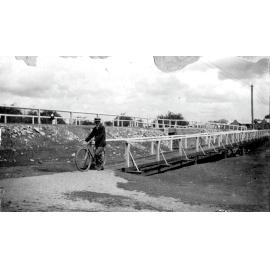Daniel McCallum With Bicycle on a footbridge Crossing Mosman Creek on King Street