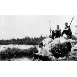 Hunting and Fishing beside River
