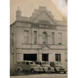 Three Ambulance Vehicles Outside the Ambulance Station, Gill Street 1950?