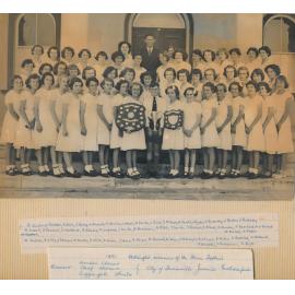 Chorus, 1951 Outright winners of Unison Chorus, Chief Chorus & Aggregate Shield, Townsville Juvenile Eistedfodd with Fred Friemann