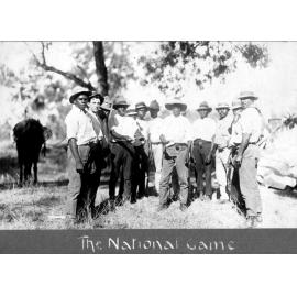 The National Game - Aboriginal Stockmen playing two-up at the Inaugural Fletcher Vale Races, 1921