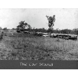 The car stand at the Inaugural Fletcher Vale Races, 1921