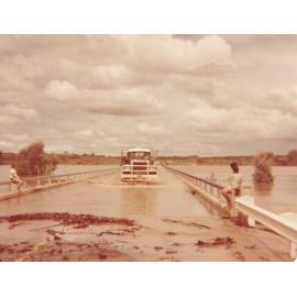 Truck crossing Burdekin River in flood 1972