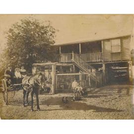 John Deakin and Mary-Ann (nee Fitzgibbon) in horse and cart