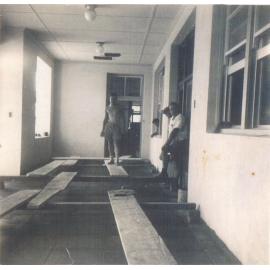 Workmen at Charters Towers Hospital during construction project