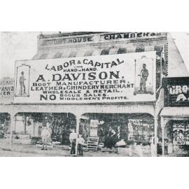 A Davison, Boot Manufacturer, Courthouse Chambers, Gill Street 1893