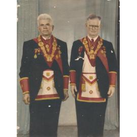 Frederick Meredith and Mr Burr in RAOB Buffalo Lodge Regalia