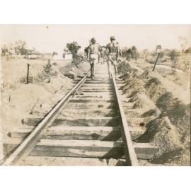 Men working on railway line