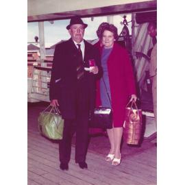 Stan Pollard with wife boarding the Himalaya