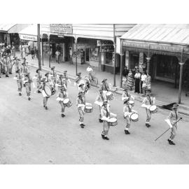 Cadet Band, ANZAC Day march, Gill Street, 1956