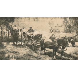 Wagons Crossing a Creek