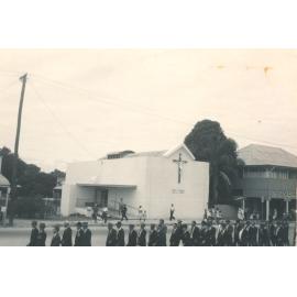 ANZAC Day March past the Anglican Church, 182 Gill Street