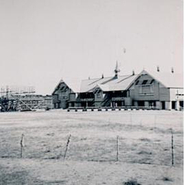Back View of State High School and Intermediate School with New Two Storey Science Wing Under Construction, 1956