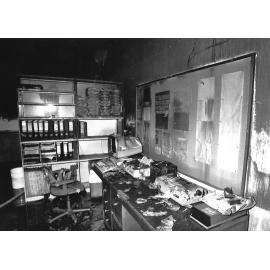 Interior of Police Station following fire in May 1988