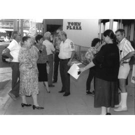 Crowd Outside Police Station Following Fire in May 1988