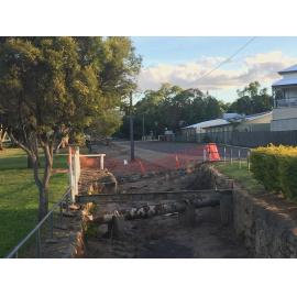 Location of Footbridge no 5 in Deane Street following its removal by the Regional Council in March 2020
