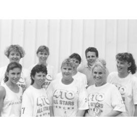 4TO All Stars Netball Players 1990, with Kerry Boustead