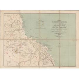 Map of the Kennedy district, Northern Queensland showing surveyed roads & bush tracks from Bowen, Townsville & Mackay, to the Cape River Goldfields