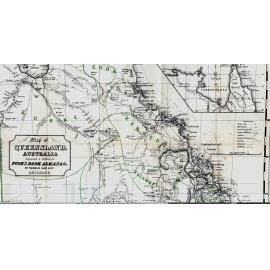 Map of Queensland Australia - engraved and printed for Pugh’s book almanac by Thomas Han, Brisbane