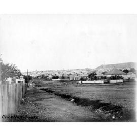 Charters Towers street with view of Towers Hill & Post Office Clocktower