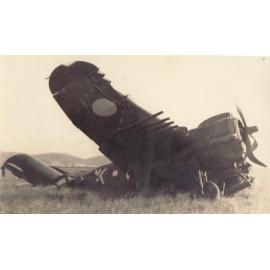 A plane crashed in a field
