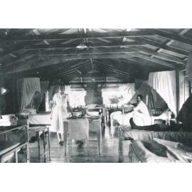 Nurse Beryl Taylor in temporary men’s hospital ward