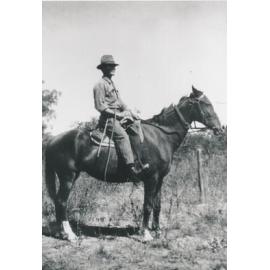 John Pryor on a horse, Percy Springs