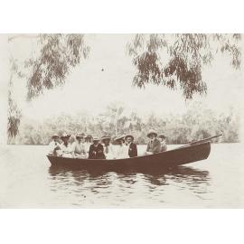Freddy Pfeiffer and friends boating on the Burdekin