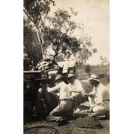 Freddy Pfeiffer changing car tyre