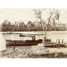 Canopied boat on the Burdekin River (?)