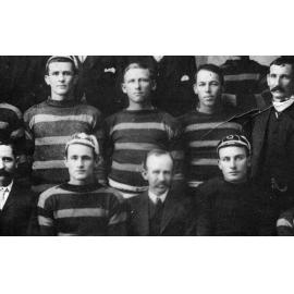 Detail of Rainbow Premiers 1908 team with Charles Pfeiffer