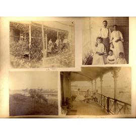 Verandah of SH Ineson’s House and view from house of Mosman Creek in flood