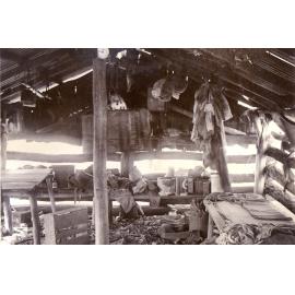 Interior of a log and corrugated iron shack