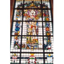 Stained glass window in Halse Hall, All Souls St Gabriels School