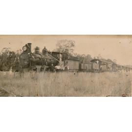Steam Train stopped along track in the bush
