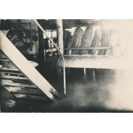 Floodwaters in the interior of Boiler / Engine House, Pumping Station, Burdekin River, 1927