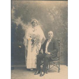 Wedding couple - Delia Hollingsworth and Edward Wheeler, 1916