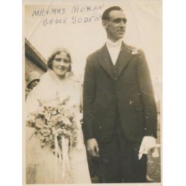 Mr & Mrs Moran (nee Grace Soden) on wedding day