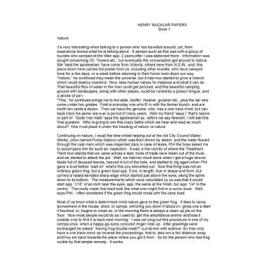 Henry Bucklar Memoirs