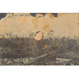 Sandbags in river bed before the Construction of the Weir on the Burdekin River during a drought circa 1900